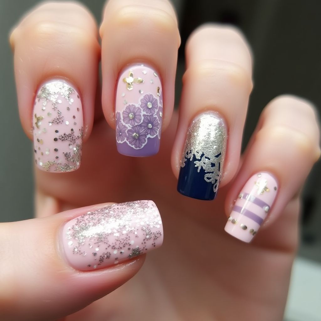 Prom Negative Space Nail Design