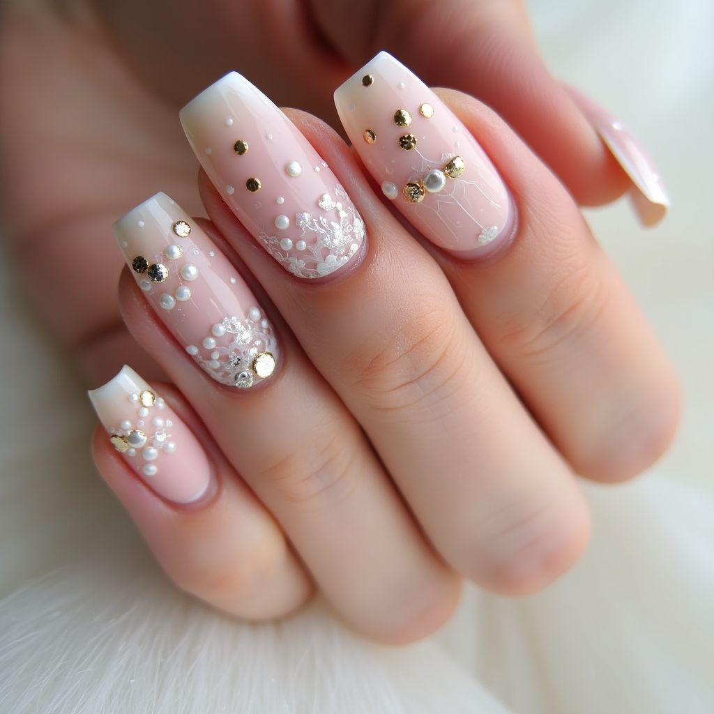 Wedding Dotting Nail Design