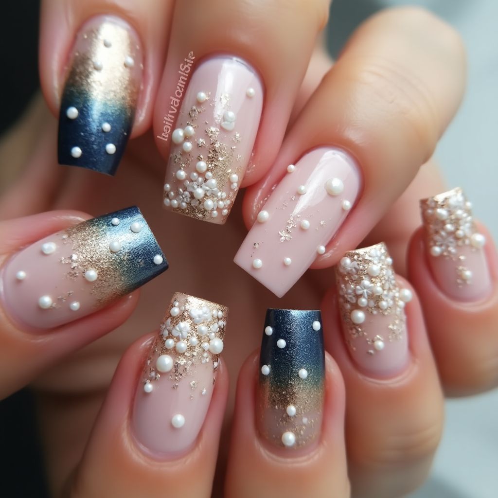 Prom Dotting Nail Design