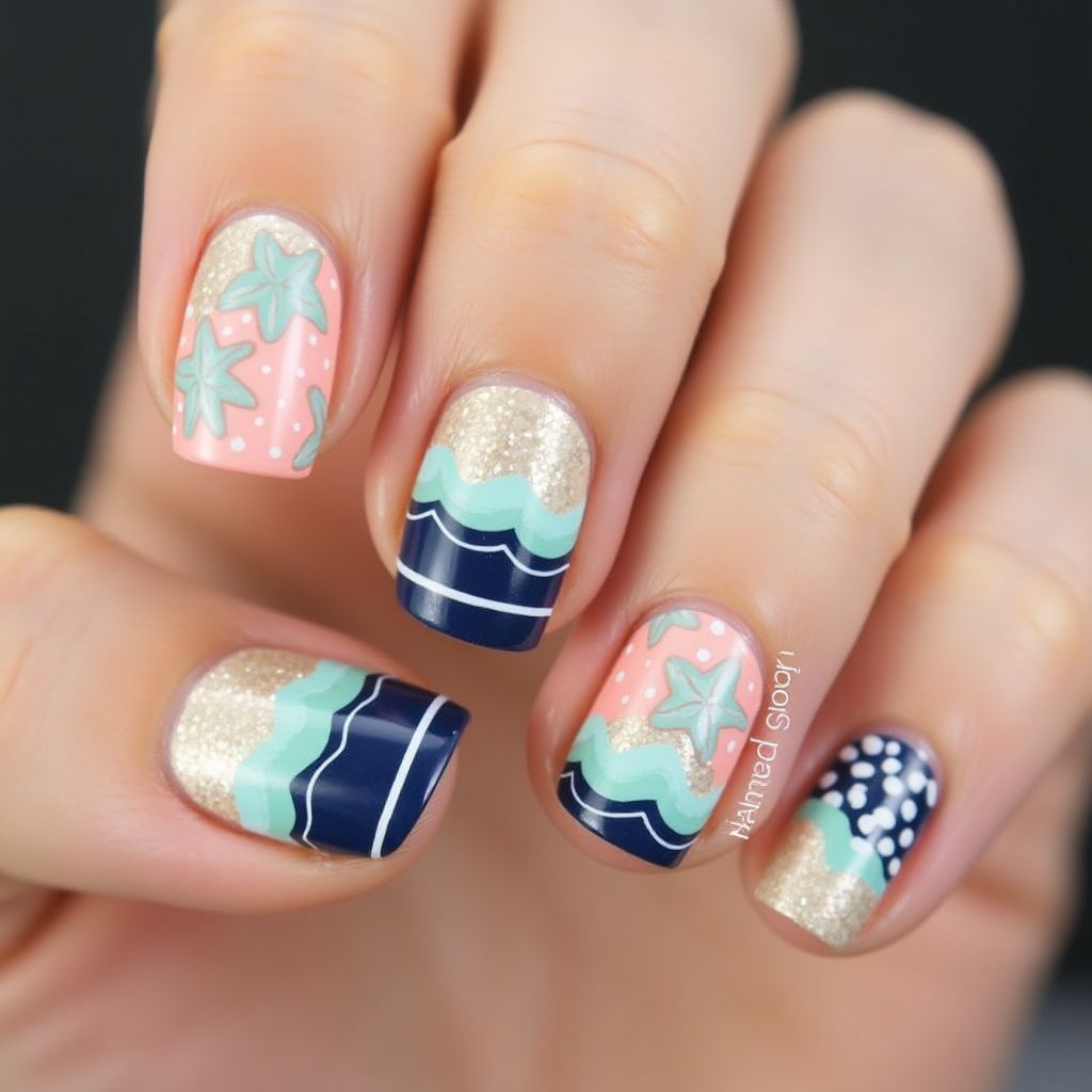 Cruise Dotting Nail Design