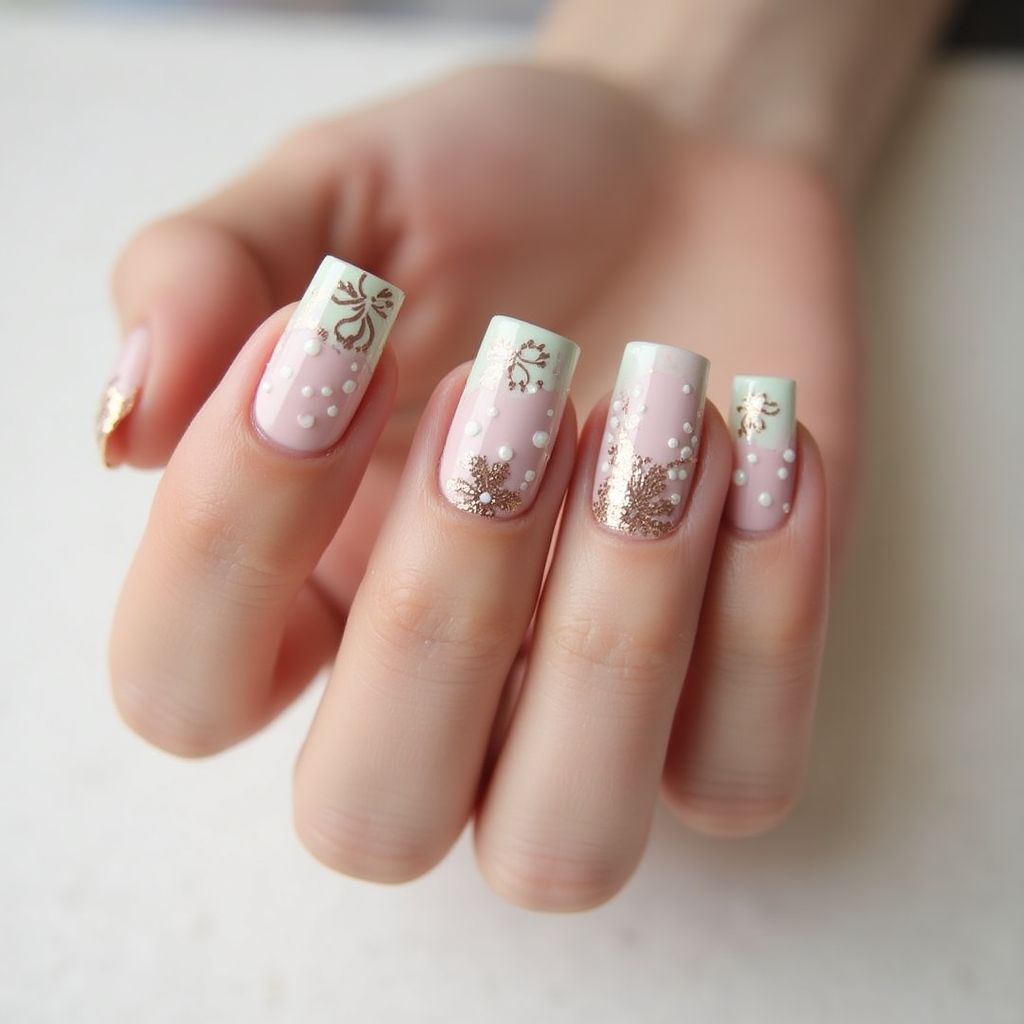Bridal Shower Dotting Nail Design