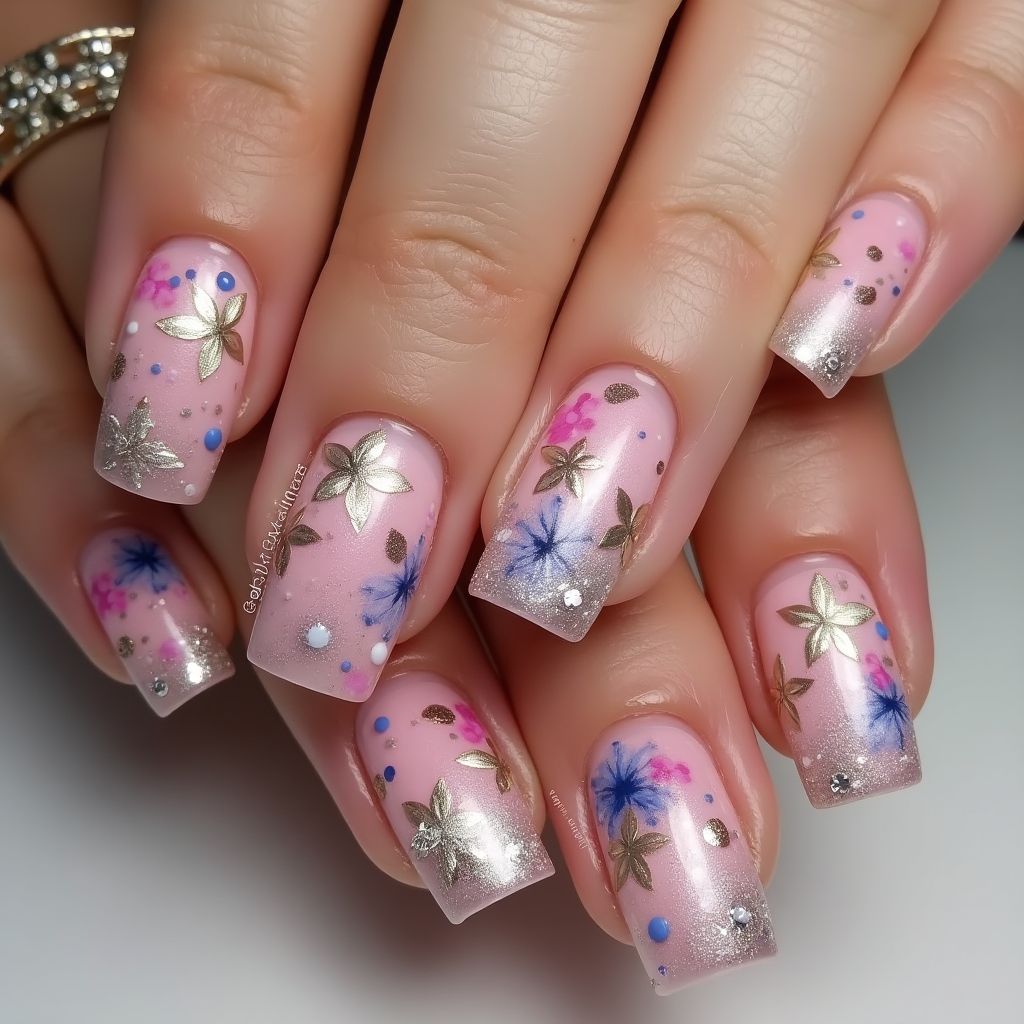 Prom Freehand Art Nail Design