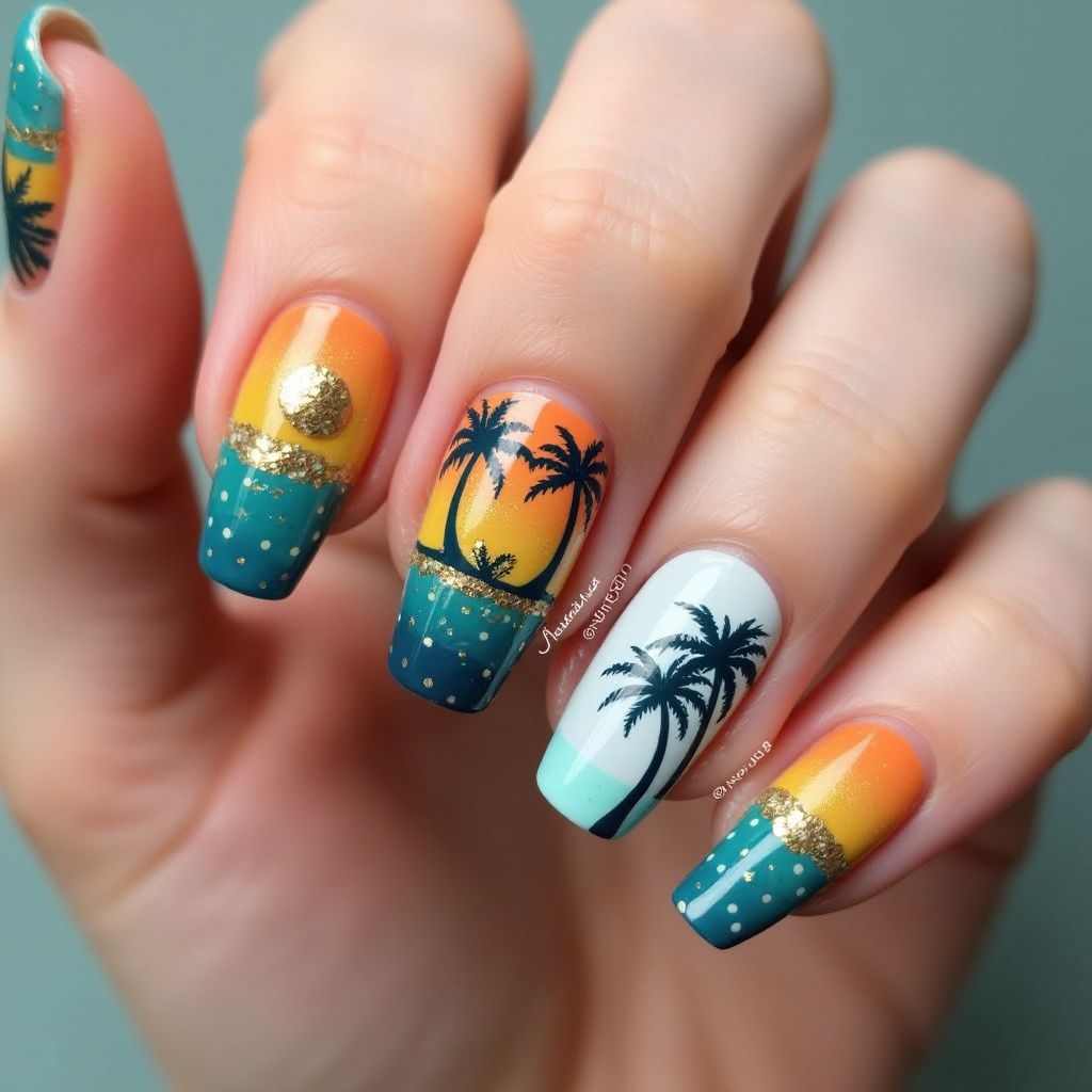 Cruise Freehand Art Nail Design