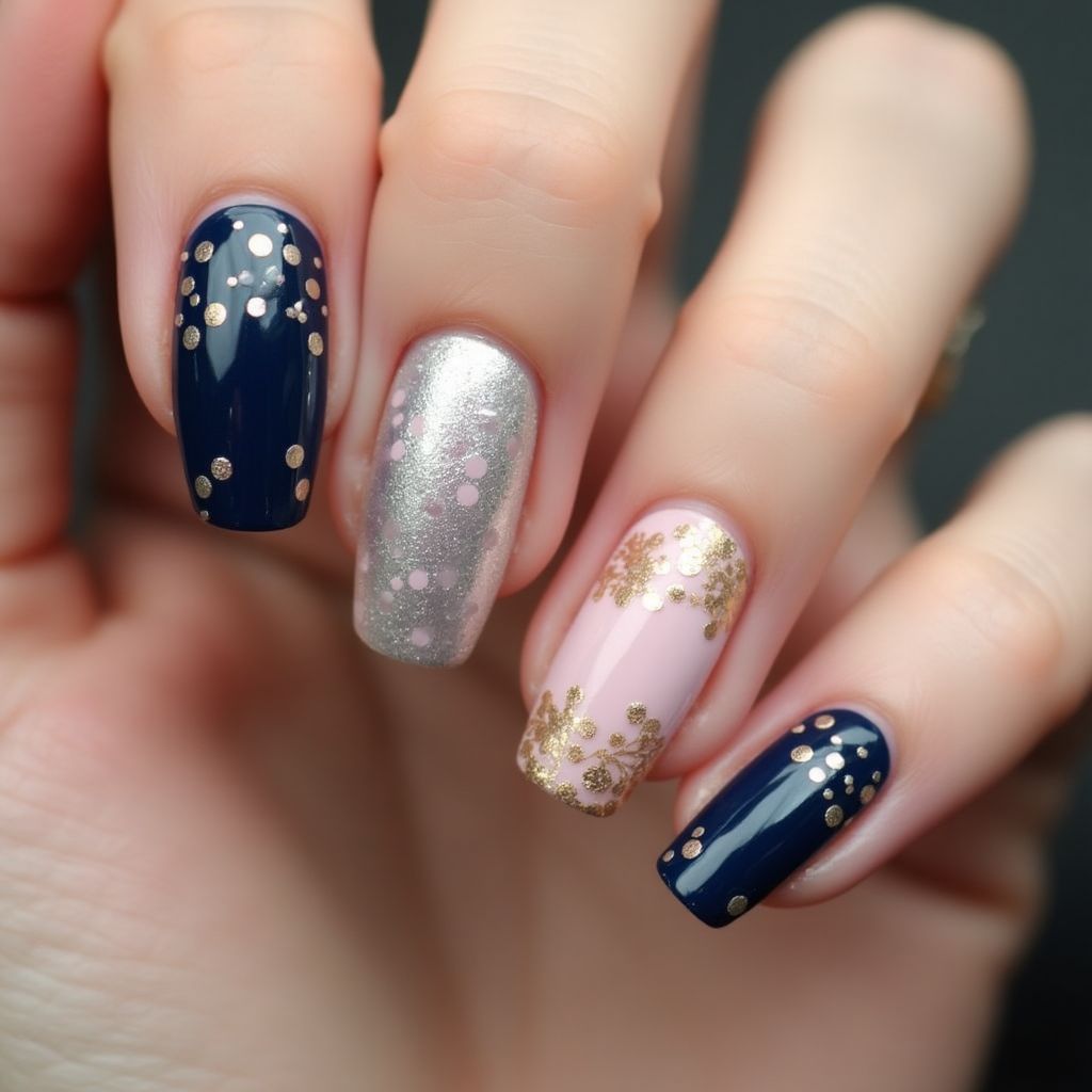 Prom Dotting Nail Design