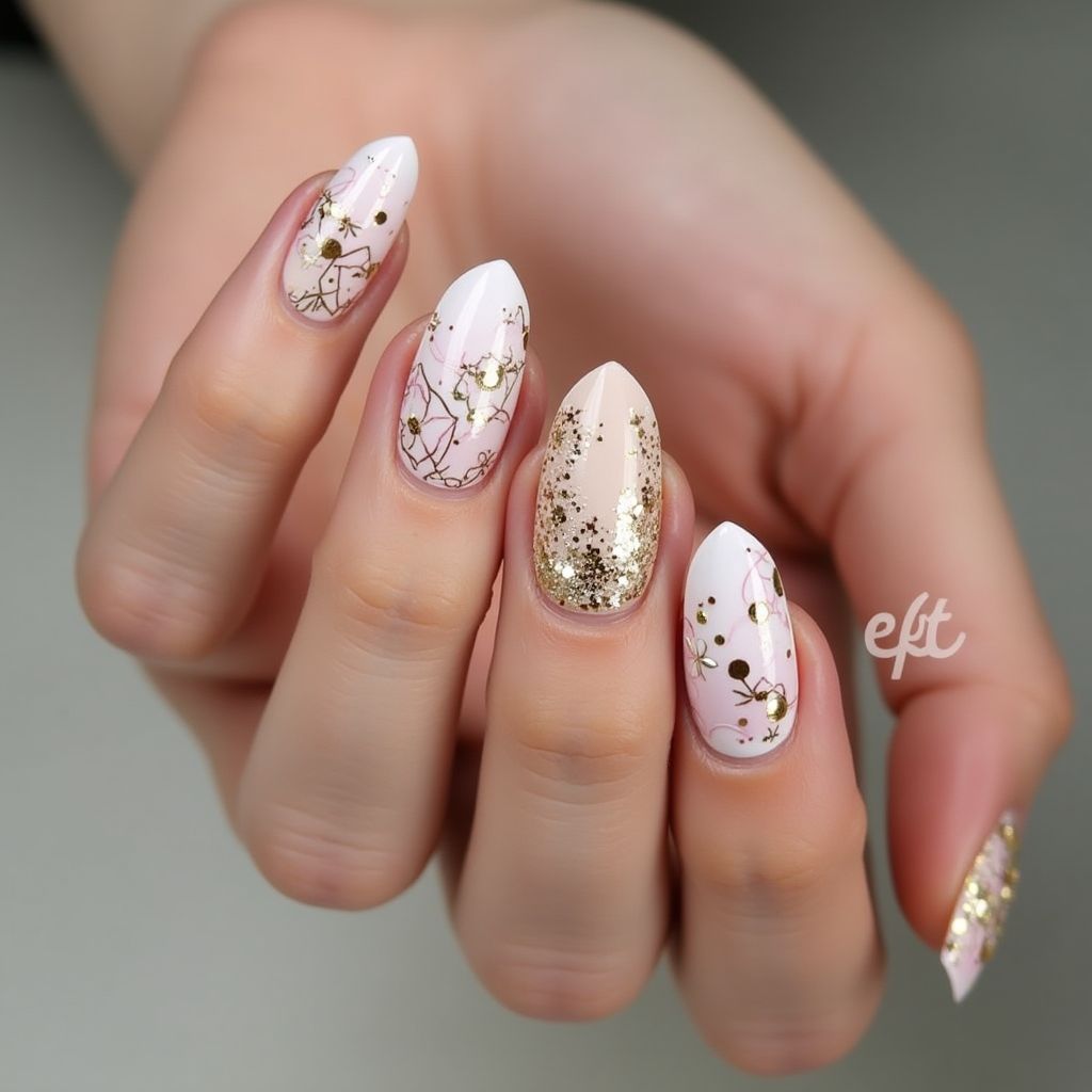 Anniversary Dotting Nail Design