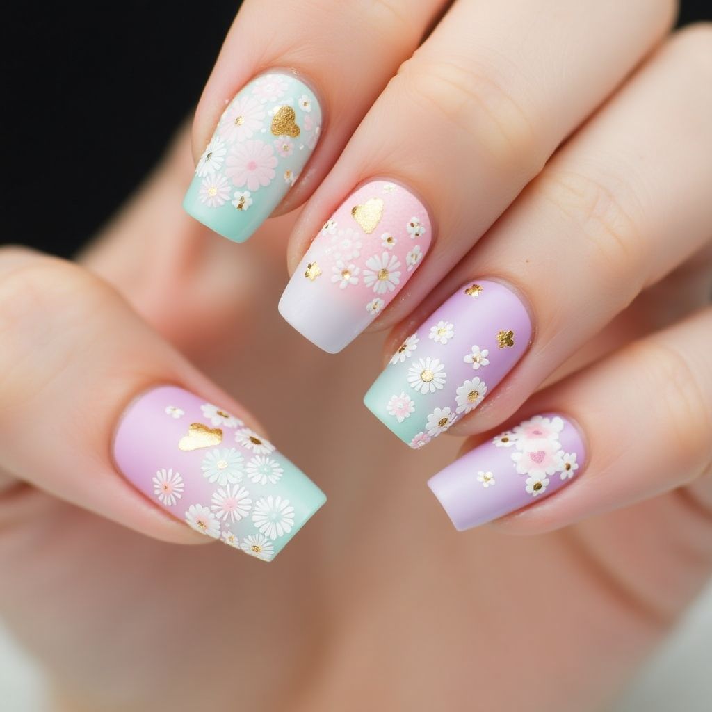 Mother's Day Dotting Nail Design