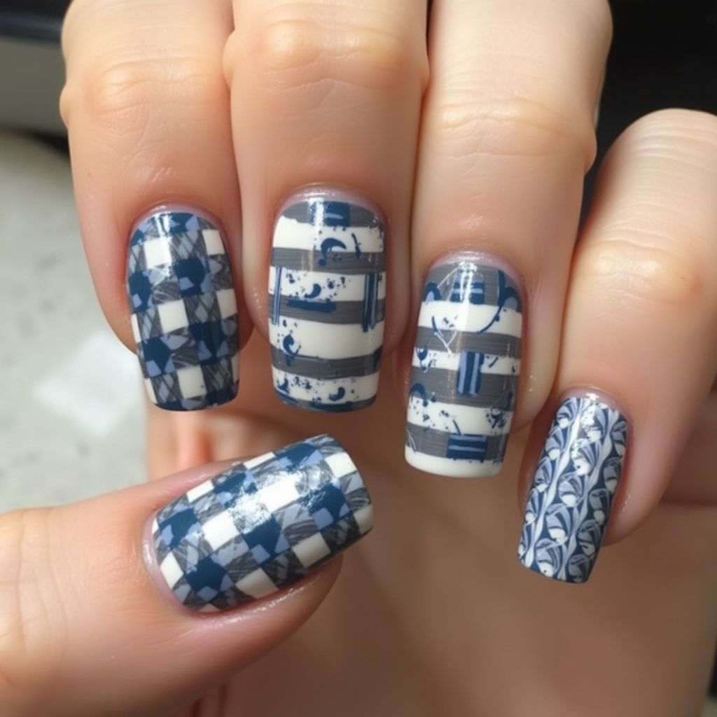 Father's Day Freehand Art Nail Design
