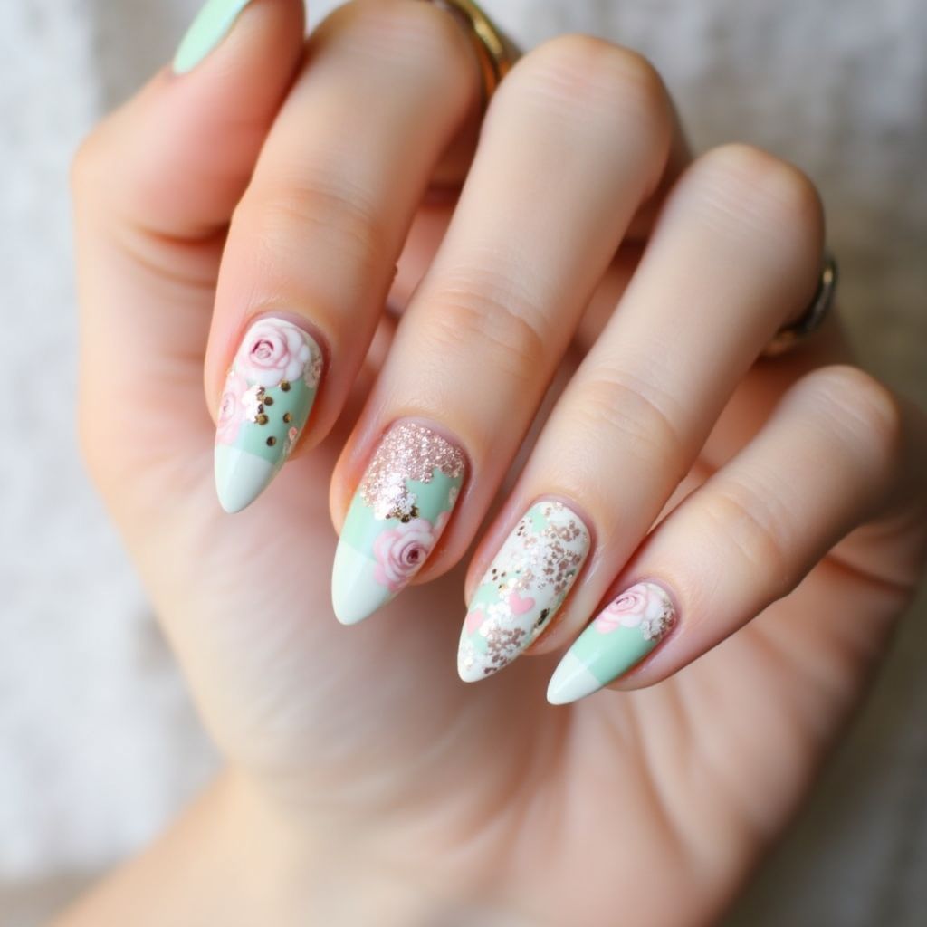 Bridal Shower Dotting Nail Design