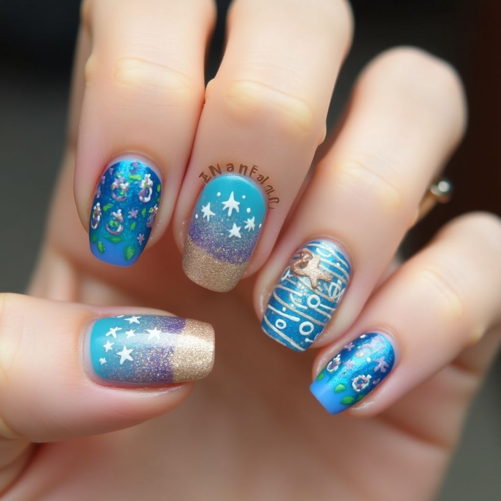 Cruise Freehand Art Nail Design