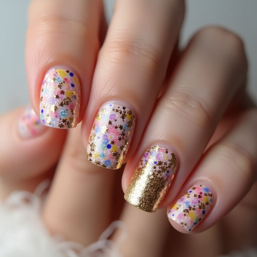 Celebration Freehand Art Nail Design