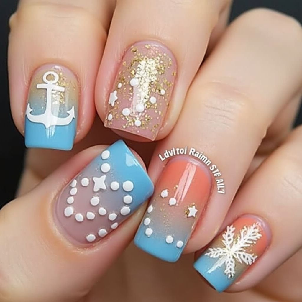 Cruise Dotting Nail Design