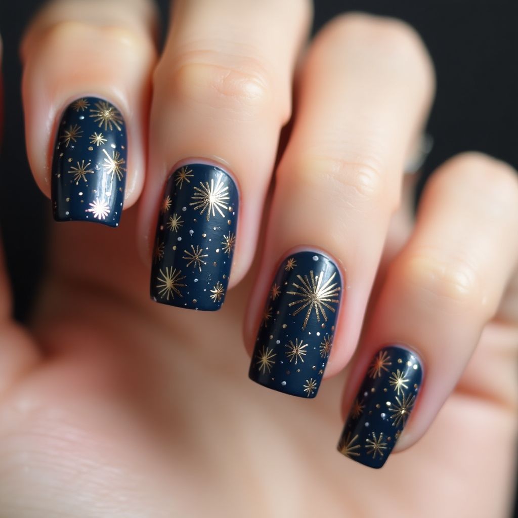 New Year Dotting Nail Design