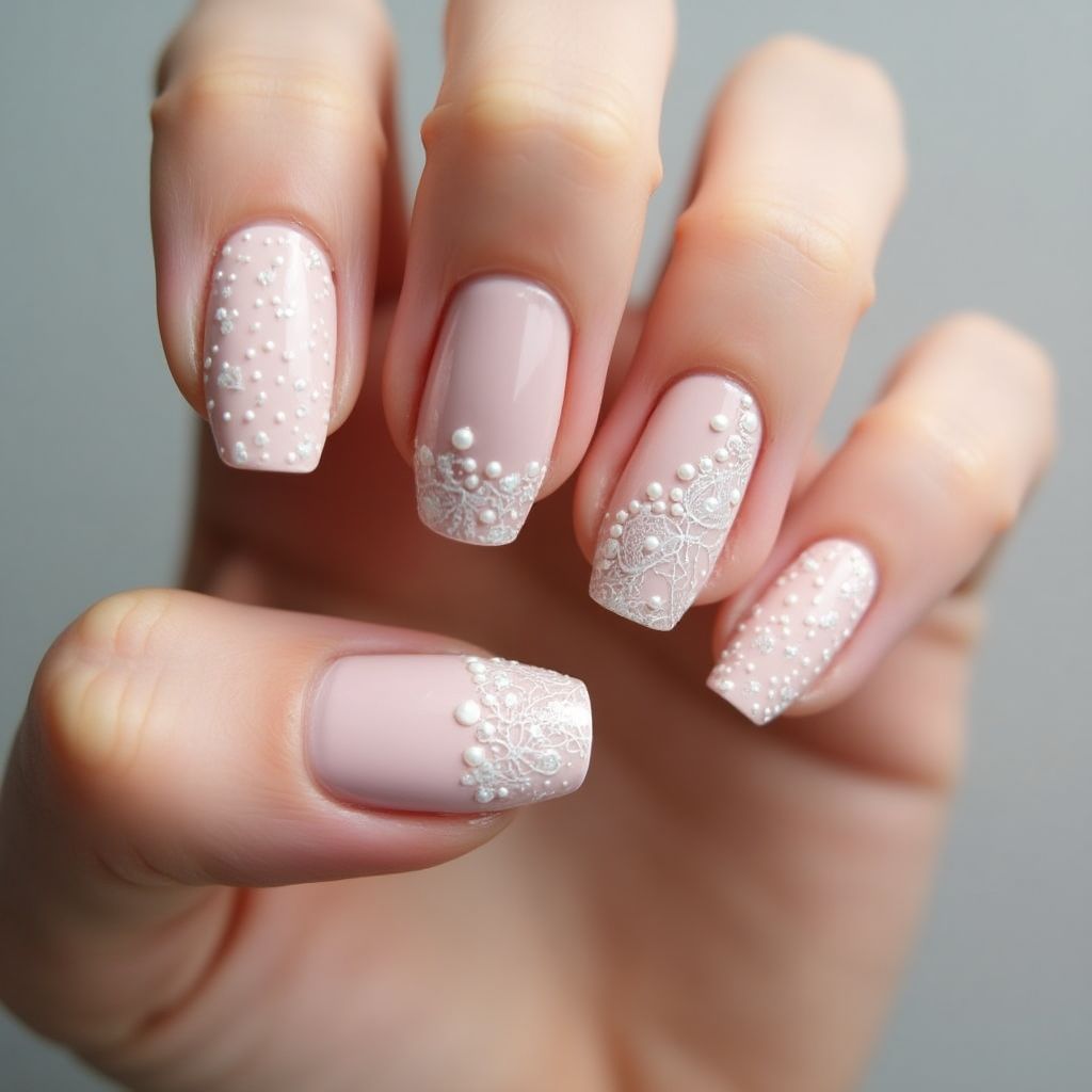 Wedding Dotting Nail Design