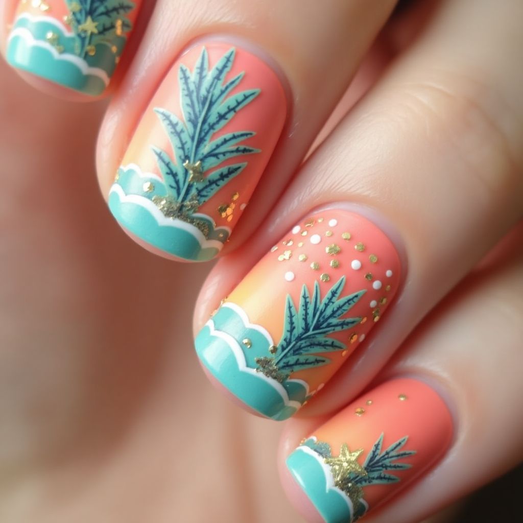 Vacation Dotting Nail Design