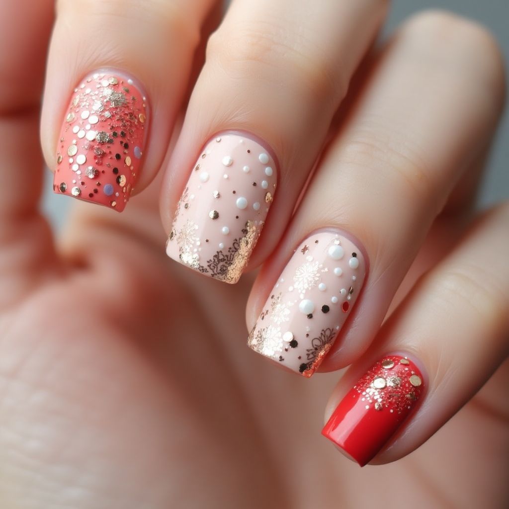 Anniversary Dotting Nail Design