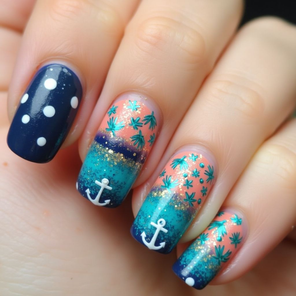 Cruise Dotting Nail Design