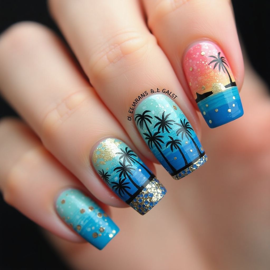 Cruise Freehand Art Nail Design