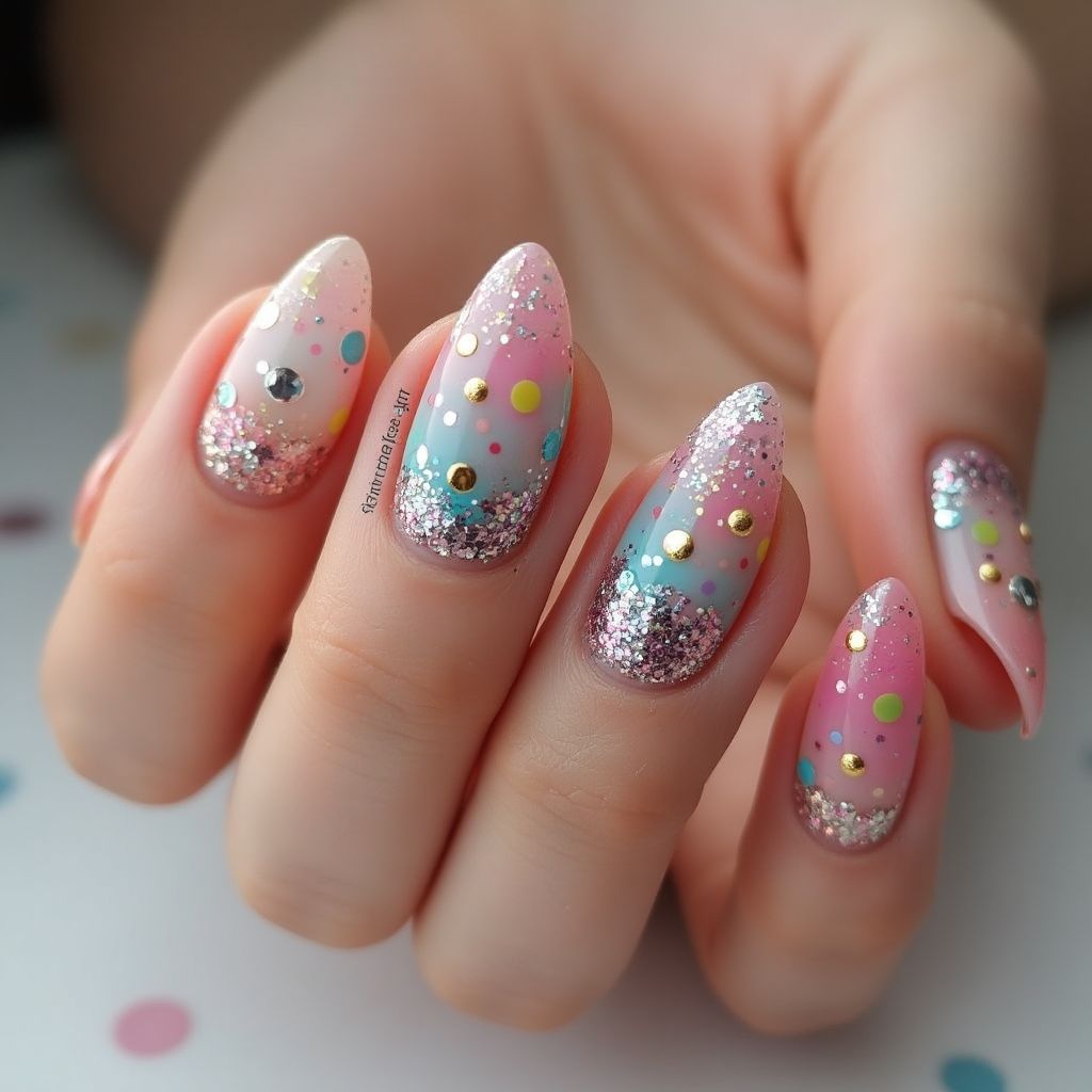Celebration Dotting Nail Design