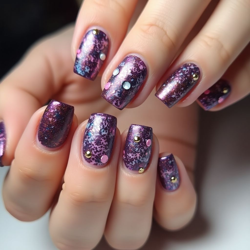 Party Freehand Art Nail Design