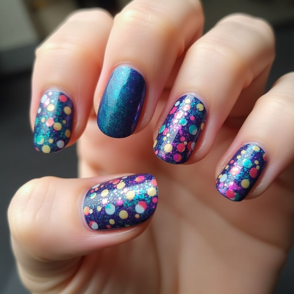 Party Dotting Nail Design