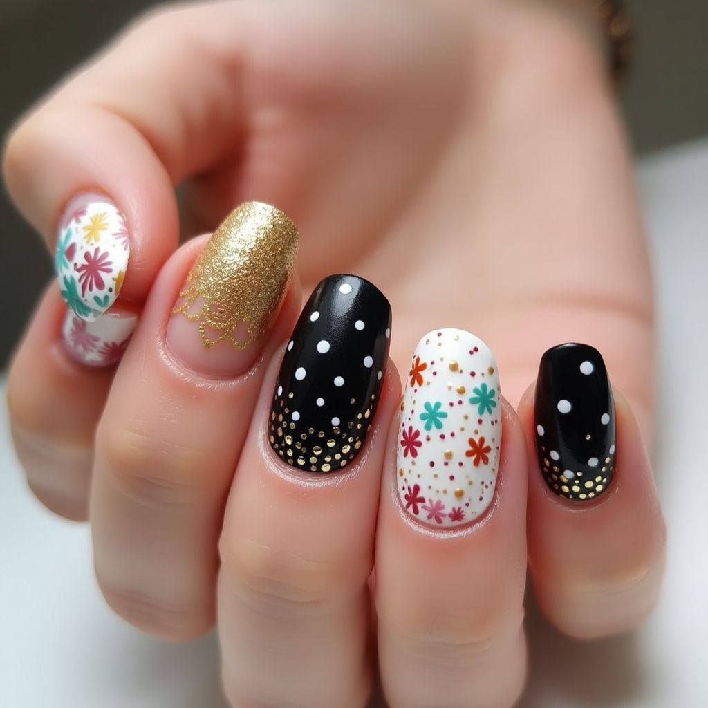 Celebration Dotting Nail Design