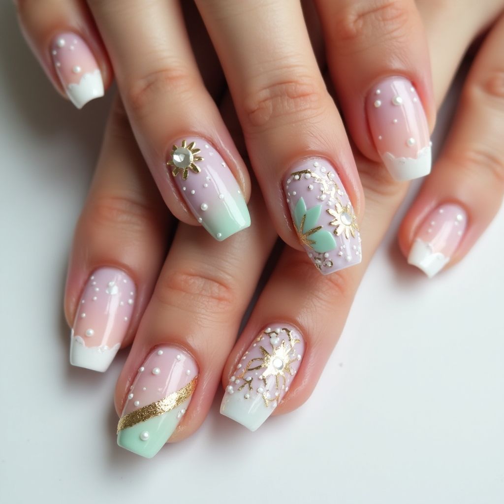 Bridal Shower Dotting Nail Design