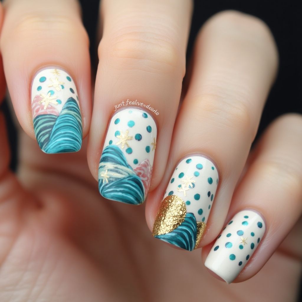 Cruise Dotting Nail Design