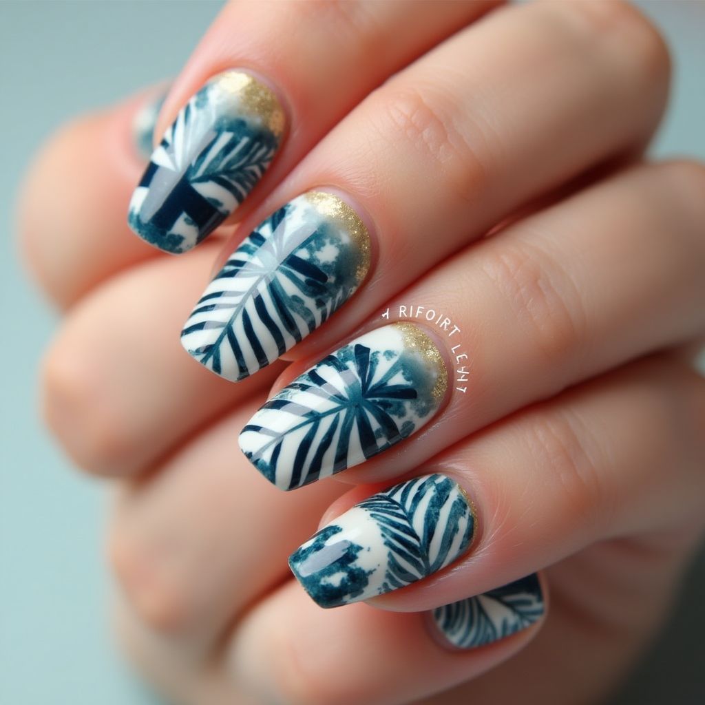 Cruise Stripes And Lines Nail Design