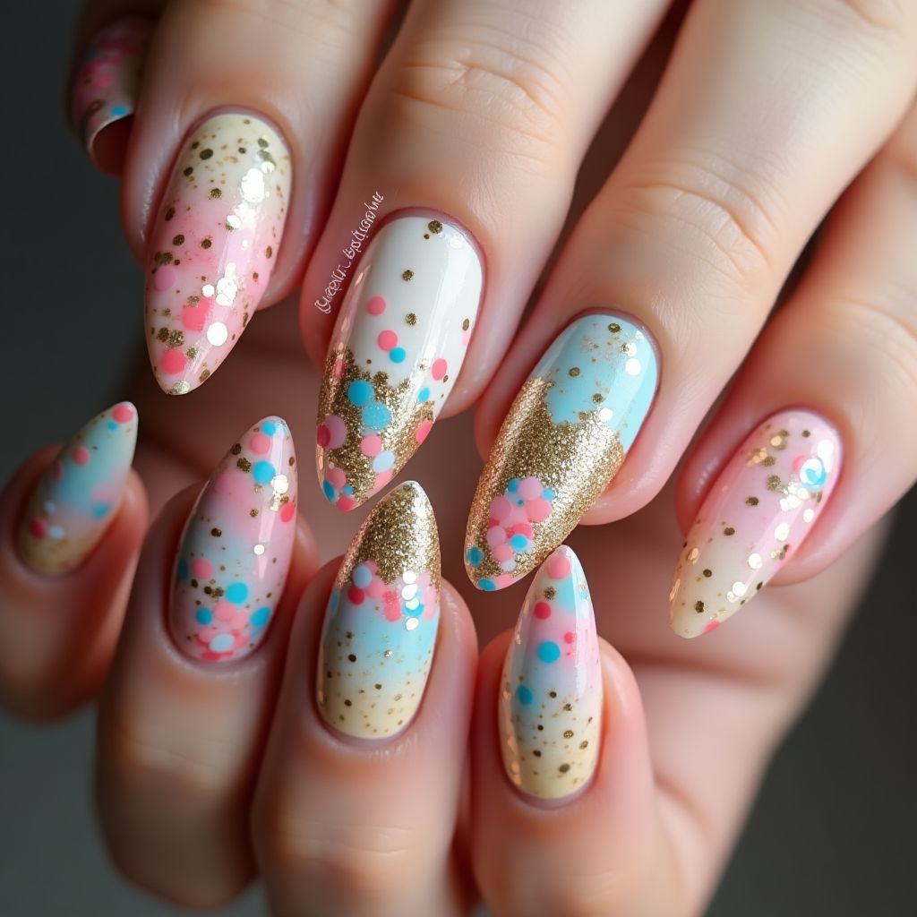 Celebration Dotting Nail Design