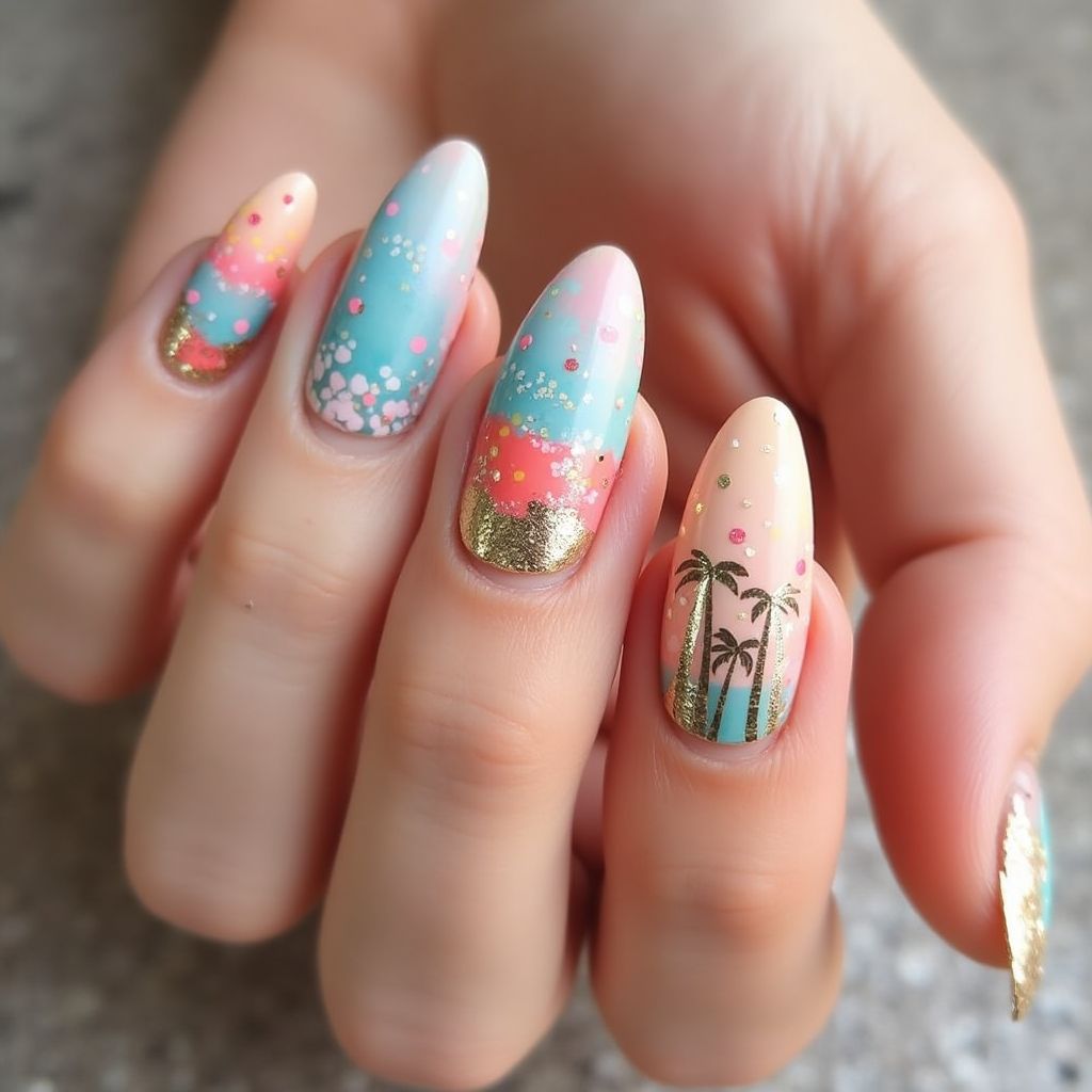 Vacation Dotting Nail Design