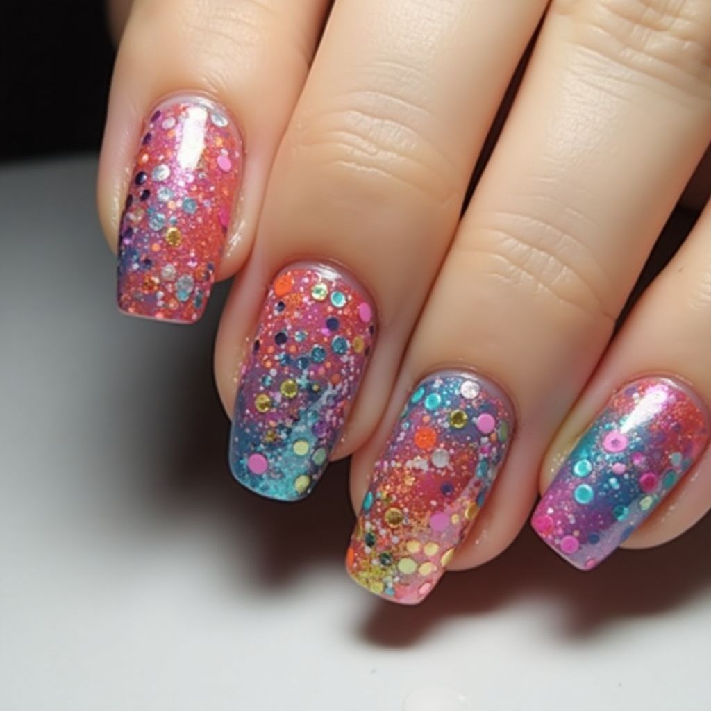 Party Freehand Art Nail Design