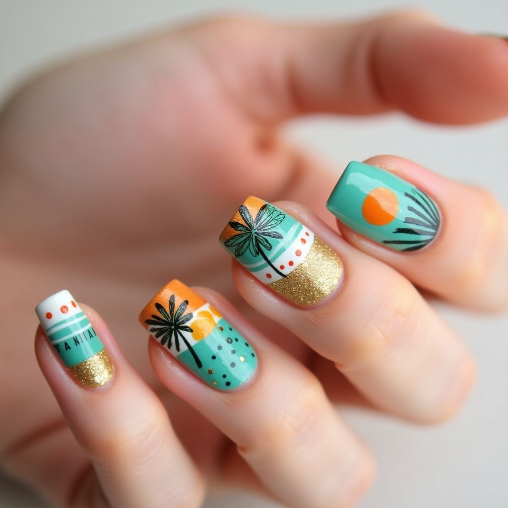 Vacation Dotting Nail Design