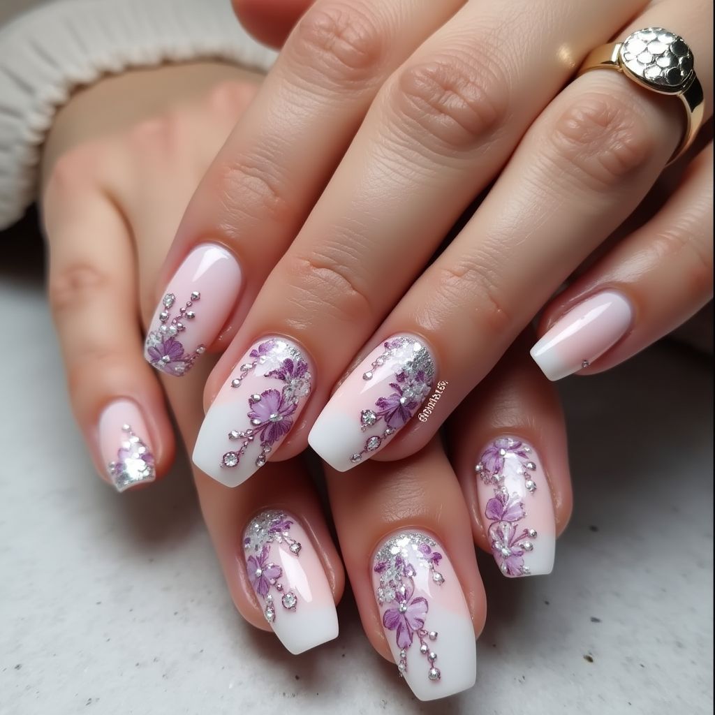 Prom Freehand Art Nail Design
