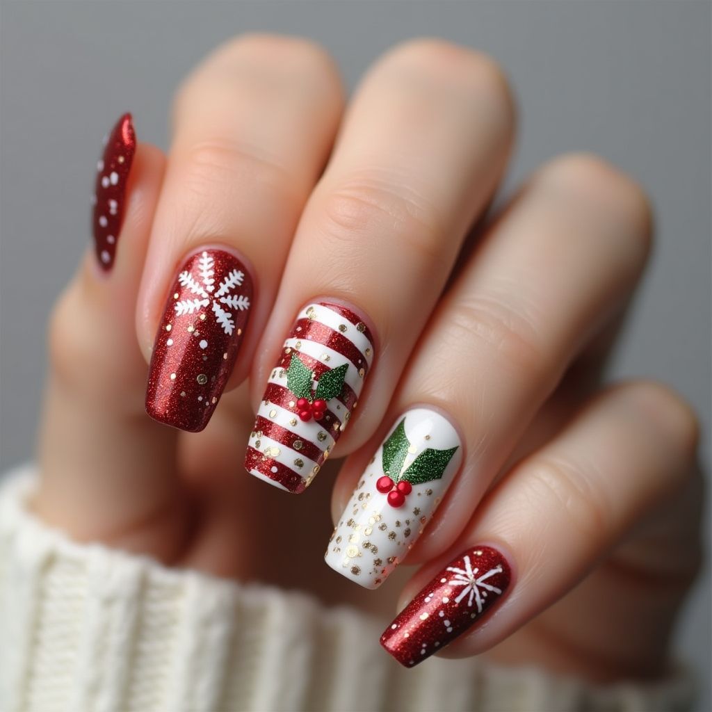 Christmas Dotting Nail Design