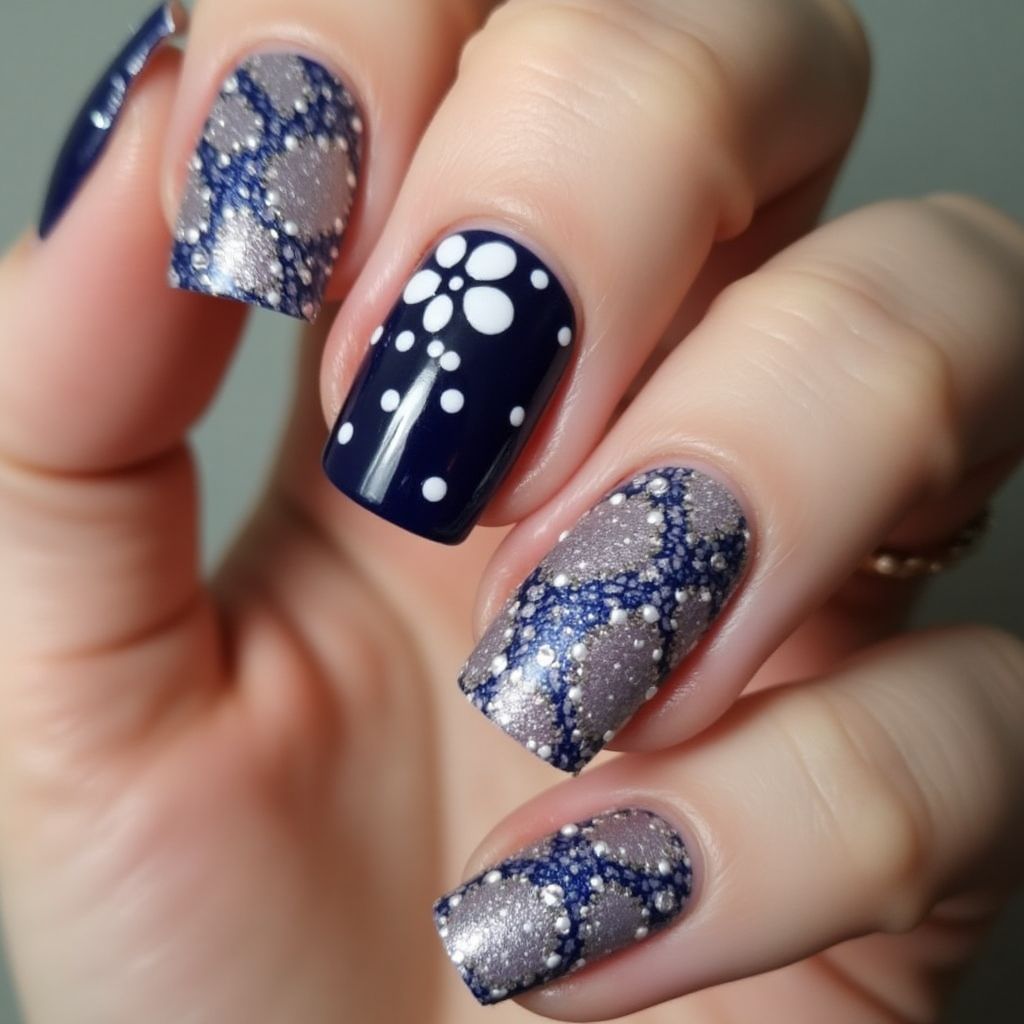 Prom Dotting Nail Design