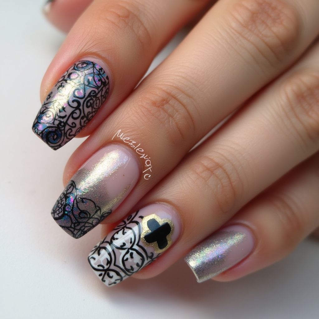 Nail Vinyls Coffin Nail Design