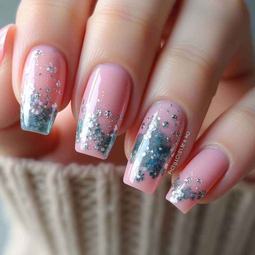 Square Poly Gel Nail Design