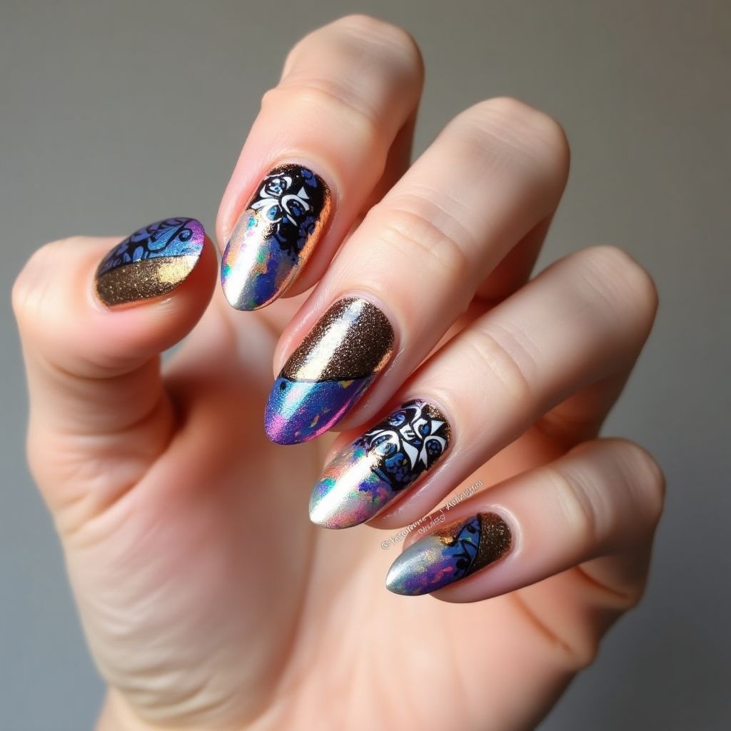 Nail Foil Round Nail Design