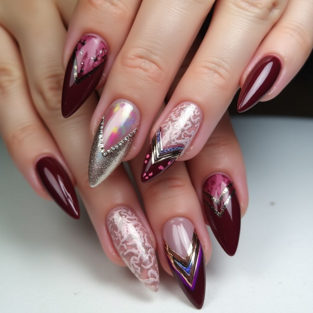 Top Coat Stiletto Nail Design