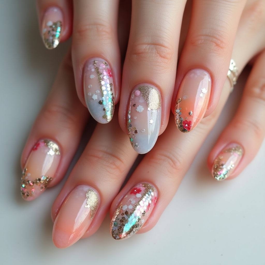 Poly Gel Almond Nail Design