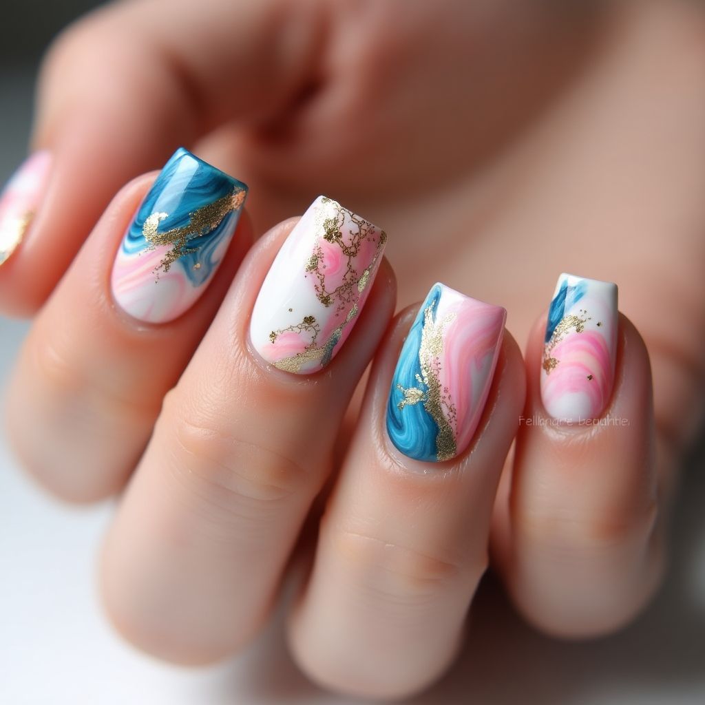 Square Top Coat Nail Design