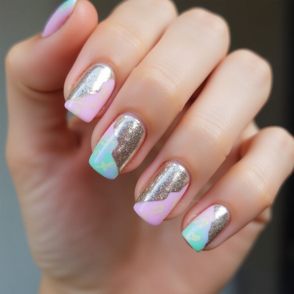 Square Top Coat Nail Design