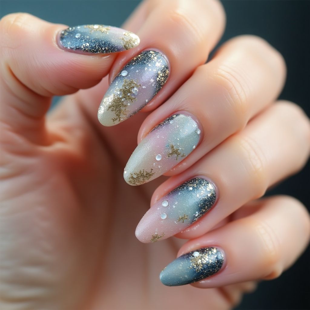 Almond Specialty Powders Nail Design