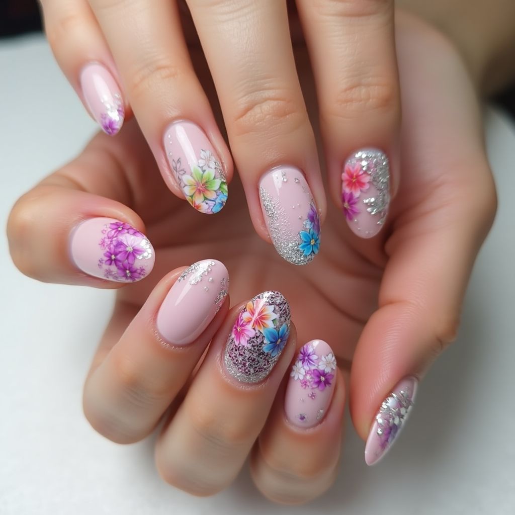 Round Poly Gel Nail Design