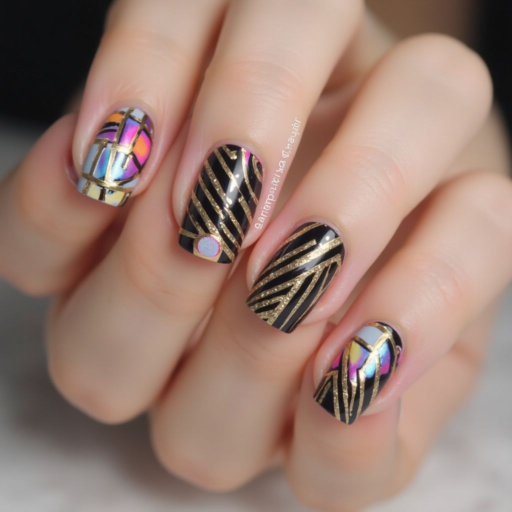 Stiletto Striping tape Nail Design