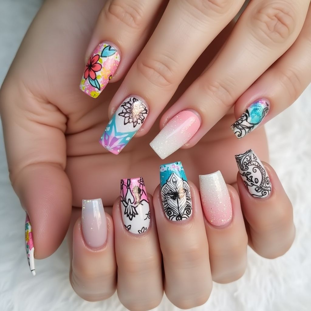 Nail Stickers Square Nail Design