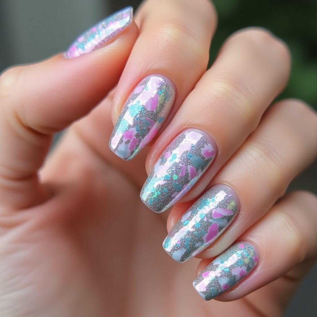 Round Color Changing Polish Nail Design