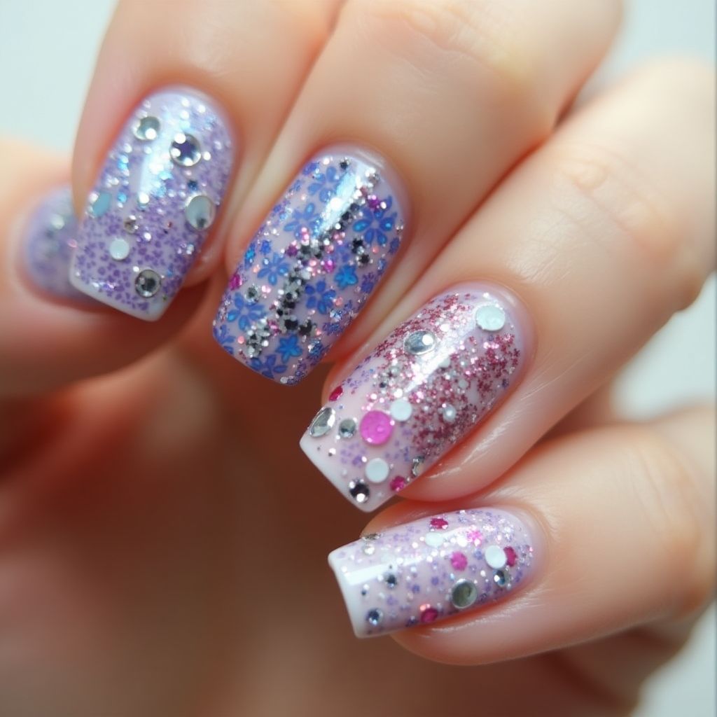 Round Nail Glue Nail Design