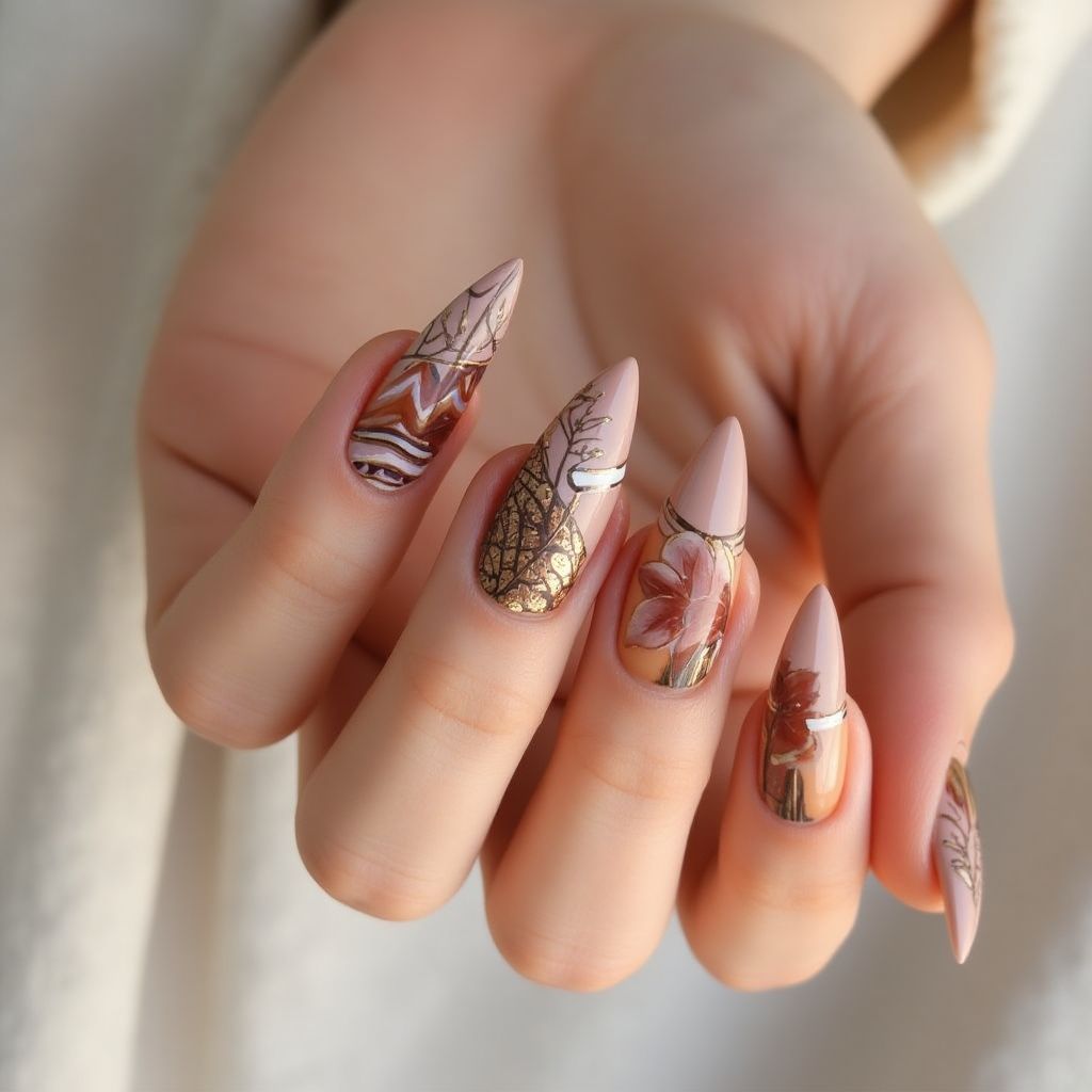 Orangewood Sticks Stiletto Nail Design