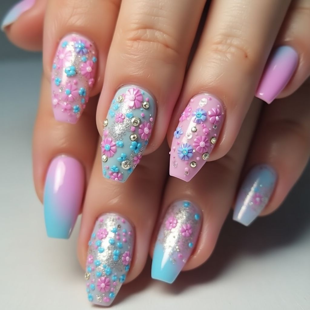 Poly Gel Stiletto Nail Design